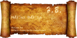 Hász Béla névjegykártya