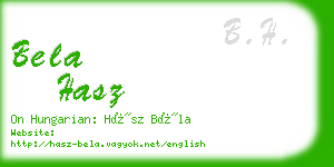 bela hasz business card